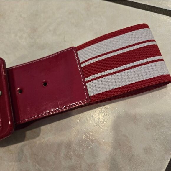 Express Red and White Women's Belt - Picture 5 of 8